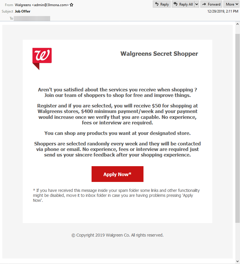 Secret Shopper Email Application