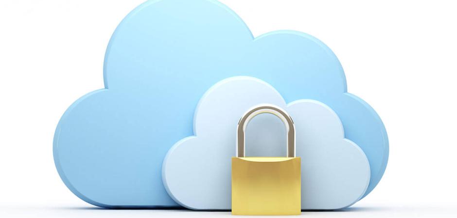 Cloud graphic with lock icon